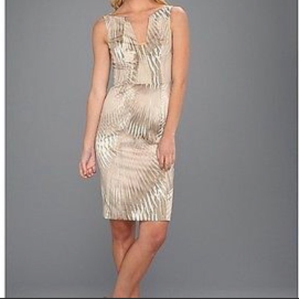EUC Tahari Nessa sheath dress, Palm Frond, sz 10